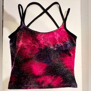 YOUNG GIRL’S EMBELLISHED VELVET TYE-DYED CAMI.